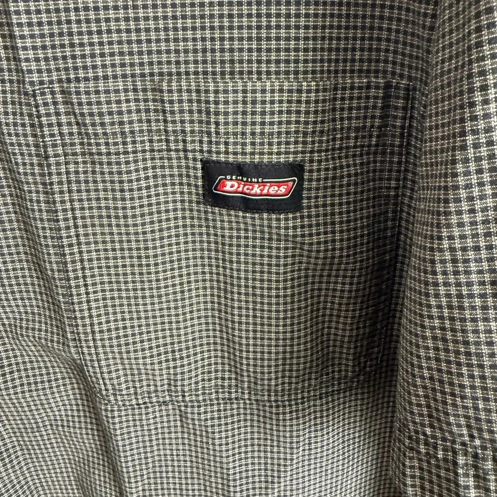 Men’s Brown Dickies Microplaid Short Sleeve Gorpcore, Workmen’s Button Up Shirt - Picture 3 of 6